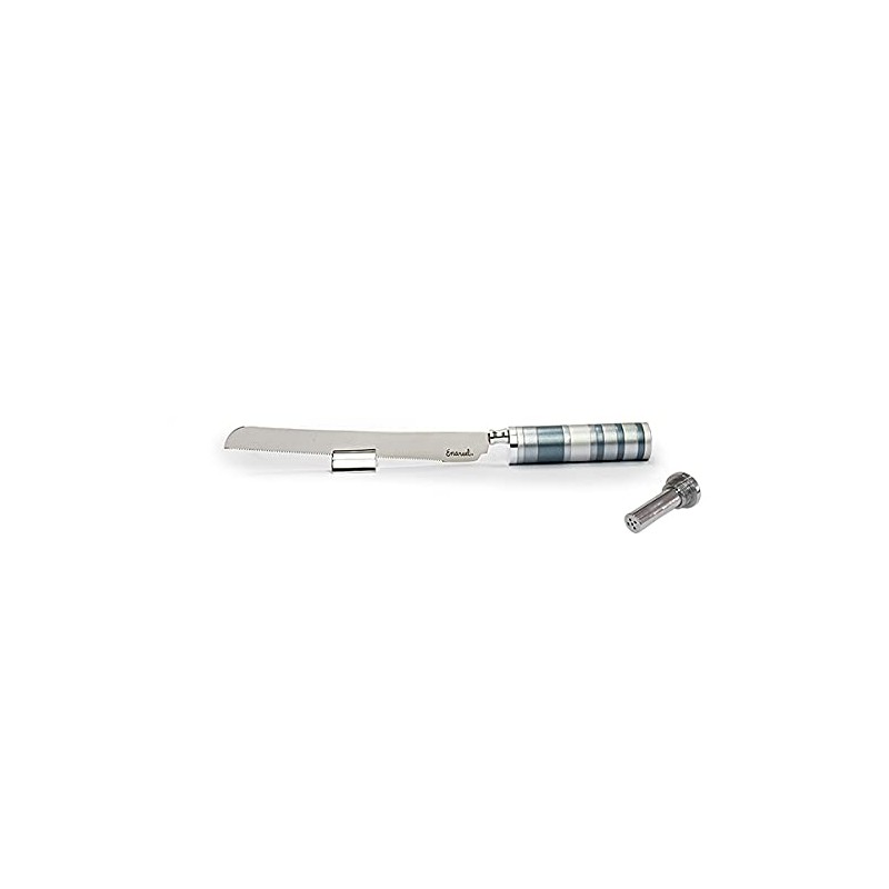 Yair Emanuel Challah Cuchillo para pan con salero desmontable en