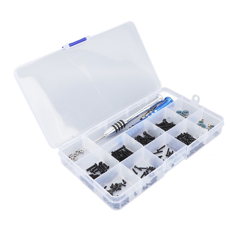 205 Pieces RC Repair Tools Round Flat Head Screws Bearings