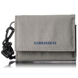 Umbro Men's and Women's Trifold Wallet with Neck Strap, Lightweight Nylon, Compact Wallet, Mini Wallet with Coin Pocket, GRAY