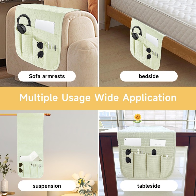MEHIDFY Sofa Armrest Caddy, Waterproof Bedside Storage Organizer, Non Slip