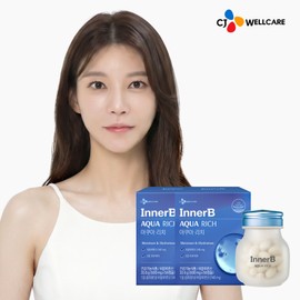 Inner B CJ Innerb Aquarich Edible Hyaluronic Acid Skin Moisturizing UV Care Elastin 56 Capsules, 2 Pieces / CJ 이너비 아쿠아리치 먹는 히알루론산 피부보습 자외선케어 엘라스틴 56캡슐, 2개