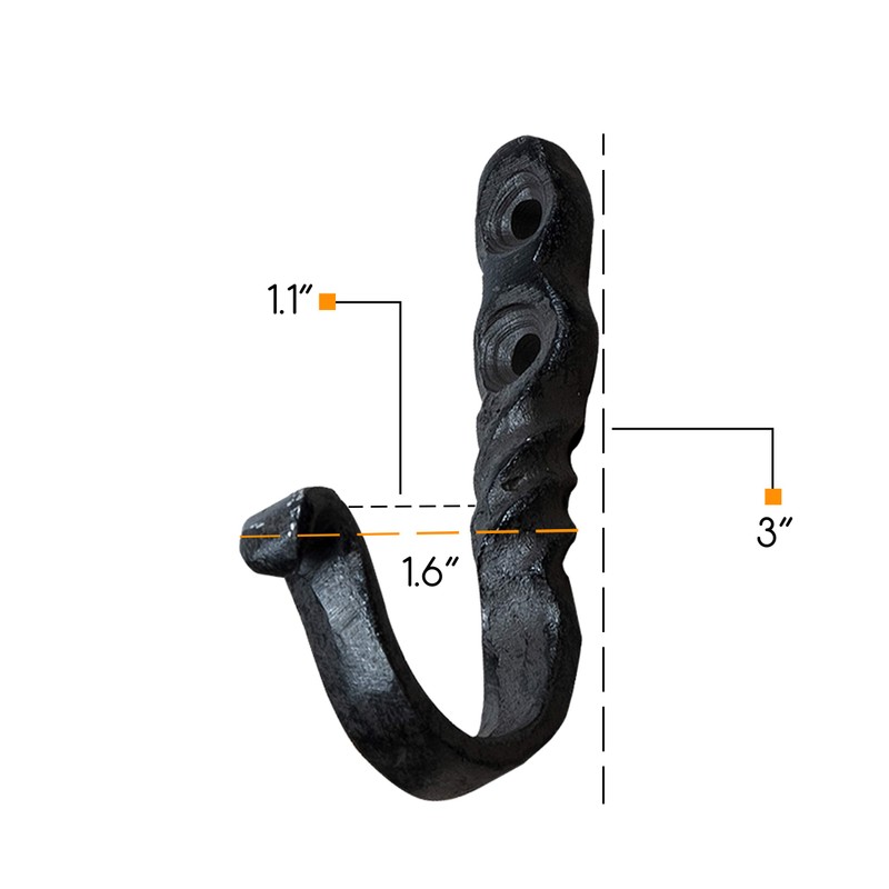 Rustic State Astor Wall Mount Cast Iron Hooks Coat Towel