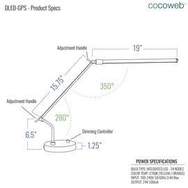 Cocoweb 19" LED Upright Piano Desk Lamp - Black - DLED-GPS