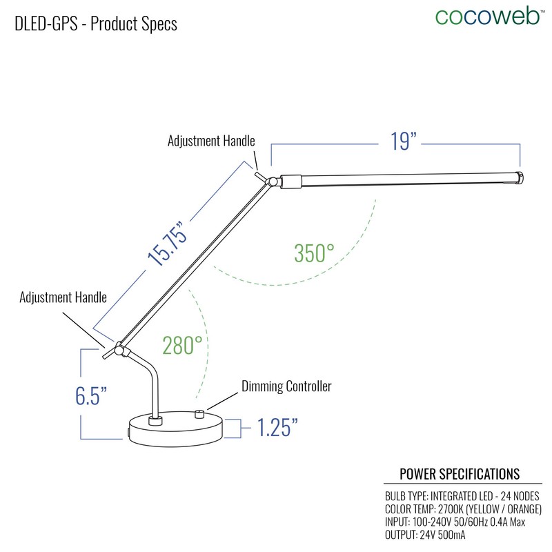 Cocoweb 19" LED Upright Piano Desk Lamp - Black -