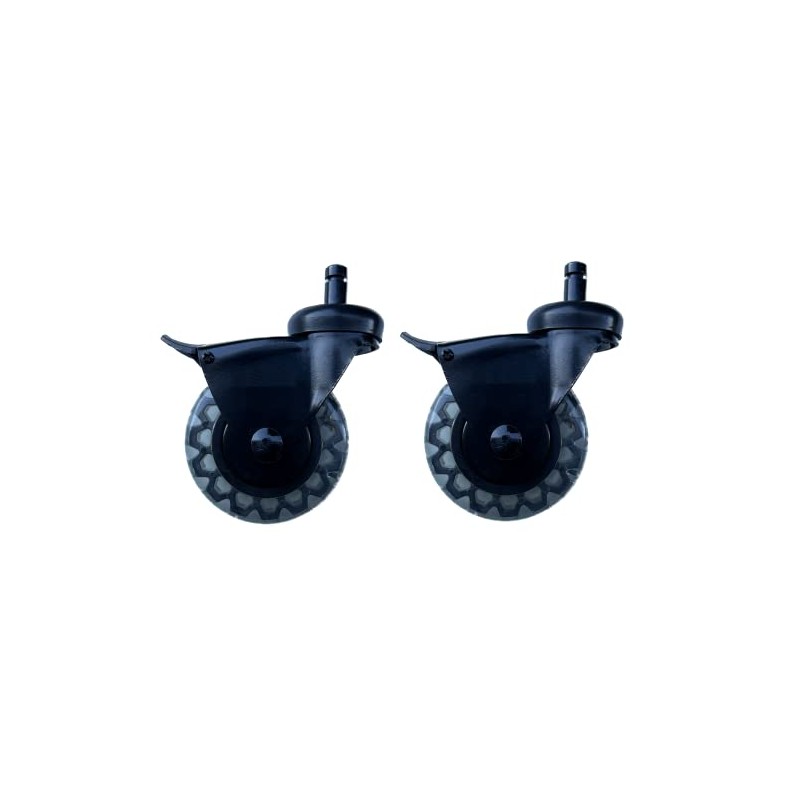 ACE 2 Pack Upgraded 3" Clear Caster Wheel with Brake
