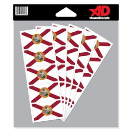 Florida Flag Sticker Decal for Helmets (Football, Baseball, Softball, Hockey, Lacrosse, Etc.) 50 Stickers The Original Award Decals Premium 20mil Thick Helmet Decals Made in The USA Since 1976