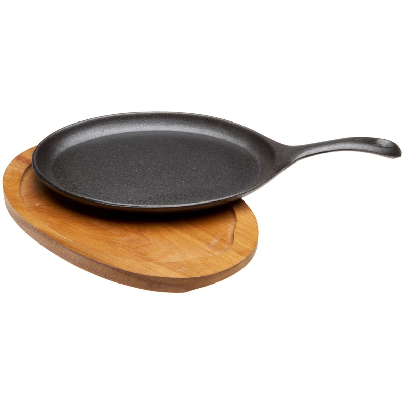 Fajita Plate Set - Pre-seasoned Cast Iron Fajita Pan with