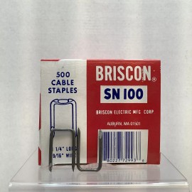 Briscon 500-Pack Briscon SN100 Silver Low Carbon Steel Cable Staple 1-1/4" L 9/16" W