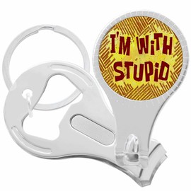 Im with Stupid Nail Clippers Plus Bottle Opener Keychain