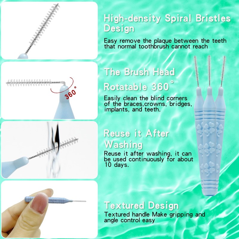 GLI-Smile Slim Interdental Brushes, Orthodontic Brushes for Braces, Oral Dental
