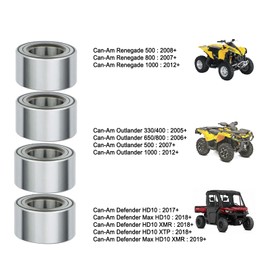 Upgrade Heavy Duty Can-Am Wheel Bearing for Defender / Commander / Maverick / Outlander / Renegade Replaces # 293350040, 705400088, 293350118, Front Wheel Dust Seal (2 Pcs) #293250246