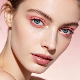 Oulac Glitter Eyeshadow Pink, Highly Pigmented Fine Texture, Waterproof and Long-Lasting, Metallic Shimmer Finish, Blendable and Wrinkle-Free Eye Makeup, Vegan, 06 g (18)