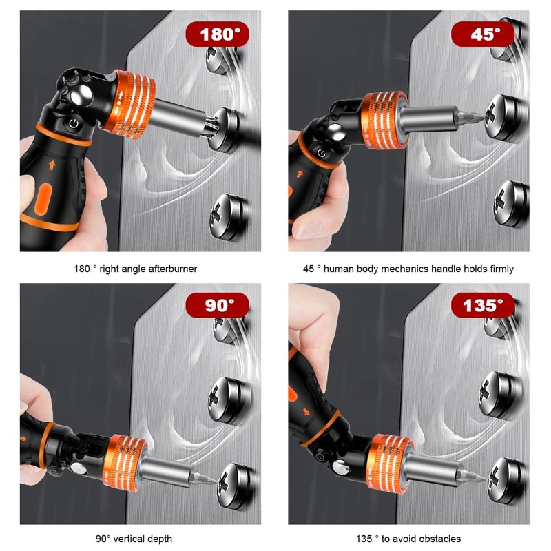 flintronic Screwdriver, Magnetic Ratchet Screwdriver, Magnetic Tip, Kraftform Compact Stubby
