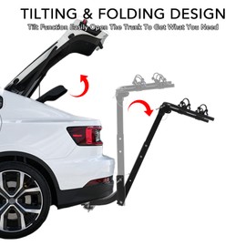 Garvee Bike Rack Hitch Mount for Cars, Foldable 4 Bikes Bicycle Car Racks with Hitch Tightener and Strap,Bike Carrier Rack Hitch for SUV