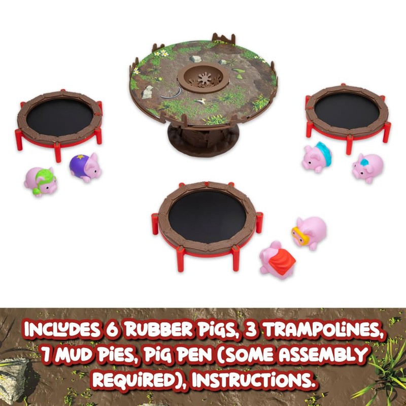 PlayMonster Pigs on Trampolines Board Games – Multi-Player, Preschool Toys,