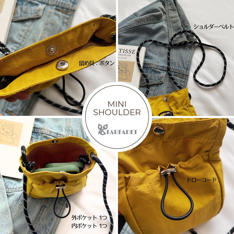 [FARFADET] スマホ ショルダー 携帯 ポシェット ミニ ポーチ ポケット サコッシュ 男女兼用