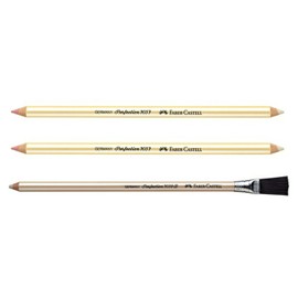 Perfection Eraser Pencil for drawings supplies, coloring, artist supplies - Double End + with Brush end - 3 Pack