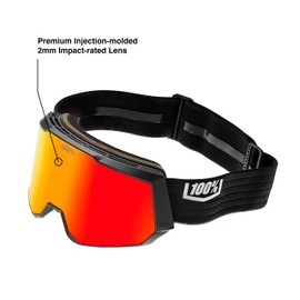 100% SNOWCRAFT XL HiPER Premium Protective Goggles (White/White - Mirror White Lens)