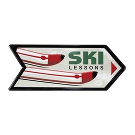 Melrose International Ski Lessons Sign (Set of 2) 13" L x 5.5" H Metal