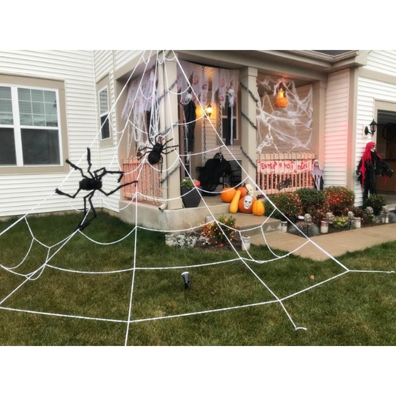 Halloween Decorations Big Spider 4.9 Ft Black Soft Hairy Scary