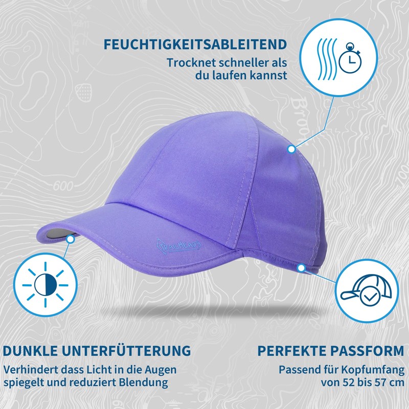 TrailHeads Running Cap with UV Protection, Women's Cap, Peaked Cap,