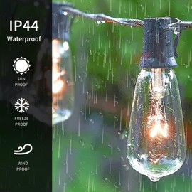 10 Pack ST38 Replacement Bulbs, 5W Edison Bulbs E12 Candelabra Base, Warm White Clear Glass Waterproof Incandescent for Outdoor String Lights & Patio Décor