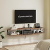 MAHANCRIS Floating TV Stand with Power Outlet, Wall-Mounted Entertainment Console