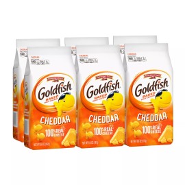 Goldfish Cheddar Crackers 6.6 Ounce Pack of 6 Baked With Real Cheese Snack