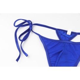 FORNY Mens Sexy Underwears Tie Side G String Comfortable T Back Thongs Briefs (Blue)