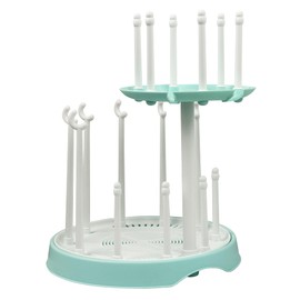 DIJIAMEIYA Baby Bottle Drying Rack,Double-Layer Bottle Drying Rack,Hold Up to 16 Baby Bottles,Suitable for Indoor,Kitchen,Living Room（Quiet Blue）