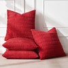 MIULEE Christmas Pack of 4 Red Corduroy Decorative Throw Pillow