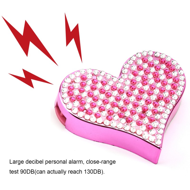 Self Defense Alarm Heart Shape Security Protect Personal Alert(Red)