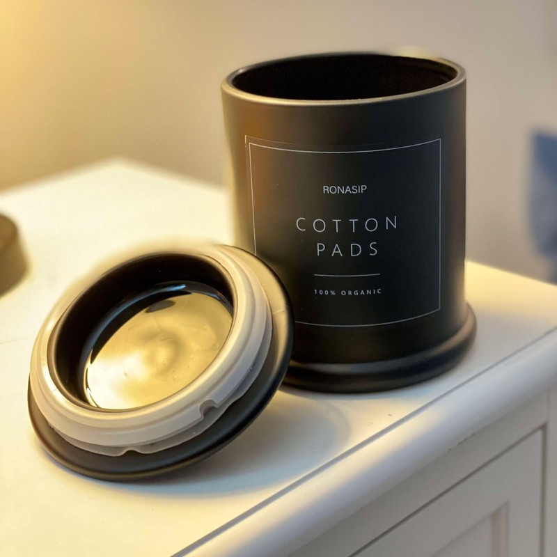 Ronasip 2 pack Cotton Buds Holder, Cotton Wool Pads Jar,