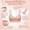 DotVol Women's Full Coverage Wireless Push Up Plunge Bras Plus