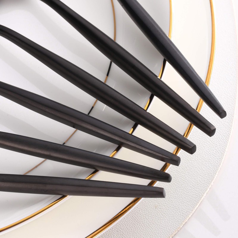 Black Coffee Spoons Set,Stainless Steel Teaspoons of 6,Espresso Spoons 5.11
