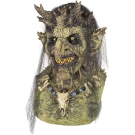 Ghoulish Productions Máscara De Látex Priestess of Hell, Accesorio Látex Cosplay Bruja Verde, Disfraz Aterrador para Halloween y Fiestas Temáticas, Cosplay Witch Guardiana, Diseño Artesanal Head Mask
