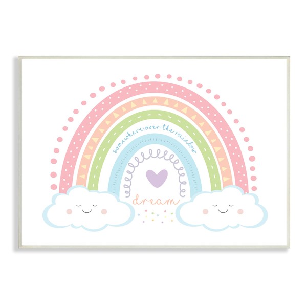 Stupell Industries Dream Over The Rainbow Smiley Face Clouds, Designed