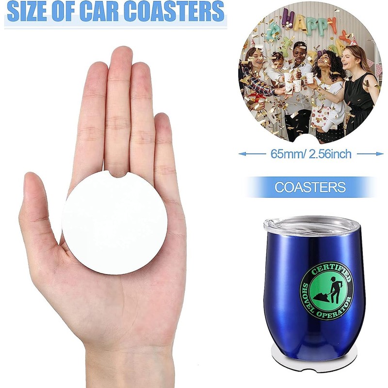 100 pcs Sublimation Coasters Blanks,Absorbent Neoprene Fabric Coasters Car Cup