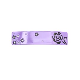 Faship Premium Rhinestone Crystal Purple Cellulose Acetate Rose Floral Art Deco Hair Claws Clips