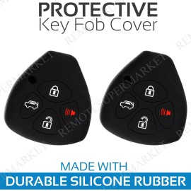 RemoteSuperMarket 2 Key Fob Cover for 2009-2013 Toyota Corolla Remote Case Rubber Skin Jacket