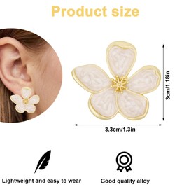 Mikovivi Irregular Petal Earring, Alloy Statement Flower Enamel Earrings Stud Trendy Jewelry Gift for Woman