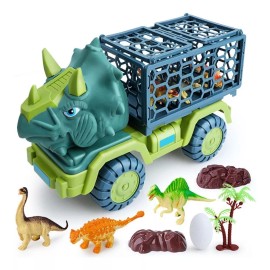 EGTMA Kit Carro De Juguete Forma De Dinosaurio + Vegetación Niños
