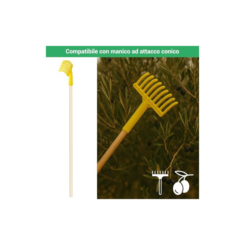 Crisalide - 5 Pieces Olive Rake Comb 9 Teeth Plastic