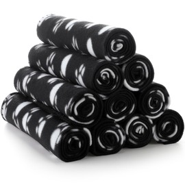 Tatuo 10 Pieces Pet Blankets with Paw Print Dog Cat Fleece Blankets Soft Warm Sleep Mat Pad Bed Cover for Kitten Puppy and Other Small Animals, 24 x 28 Inch(Cool Color)