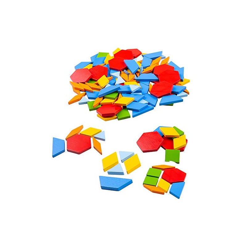 Bigjigs Wooden Pattern Tiles Educational Geometric Shapes