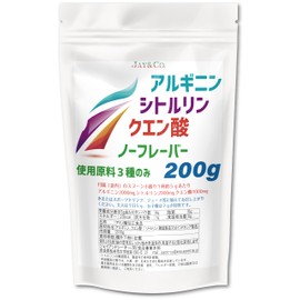 JAY&CO. Arginine, Citrulline, Citric Acid Powder (2000mg+2000mg+1000mg per serving) Additive-free (Unflavored, 40 servings)