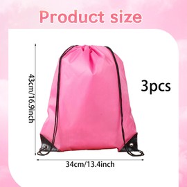 3 Pcs Swimming Bag, 34x43cm Drawstring Bags for Kids, Waterproof Swim Bag for Gym, Swimming, Beach, Sports and Travel, Portable PE Bag (3 Colors)