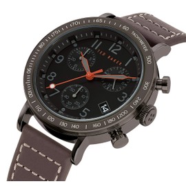 Ted Baker Marteni 42 mm Men's Chrono Gray Leather Watch BKPMRF902