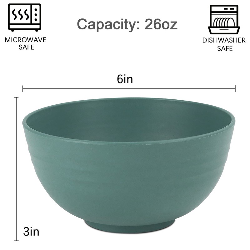 Homienly Cereal Bowl Set, Wheat Straw Fiber Unbreakable Lightweight Bowls