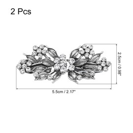 sourcing map 2pcs Vintage Sweater Clips, Cape Cloak Clasp Retro Cardigan Clips Shawl Collar Clasp Dress Shirt Brooch Clip for Women (Silver, 2.17" x 0.98")